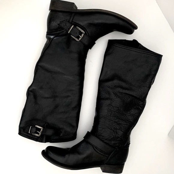 Muro Shoes - Muro Lilly leather western Moto boots size 9.5 Himalaya leather just below knee